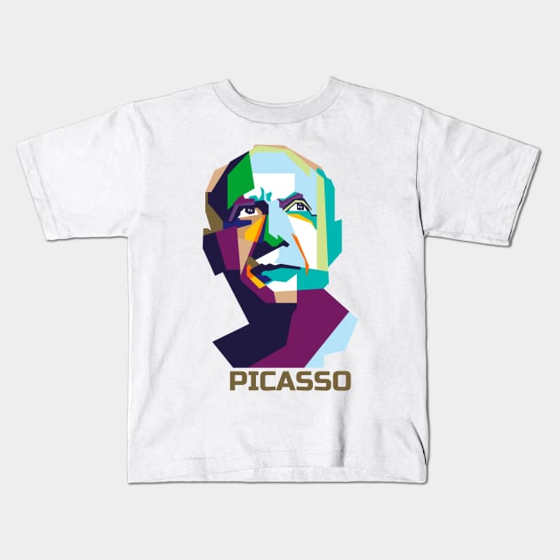 Pablo Picasso In WPAP Kids T-Shirt by smd90